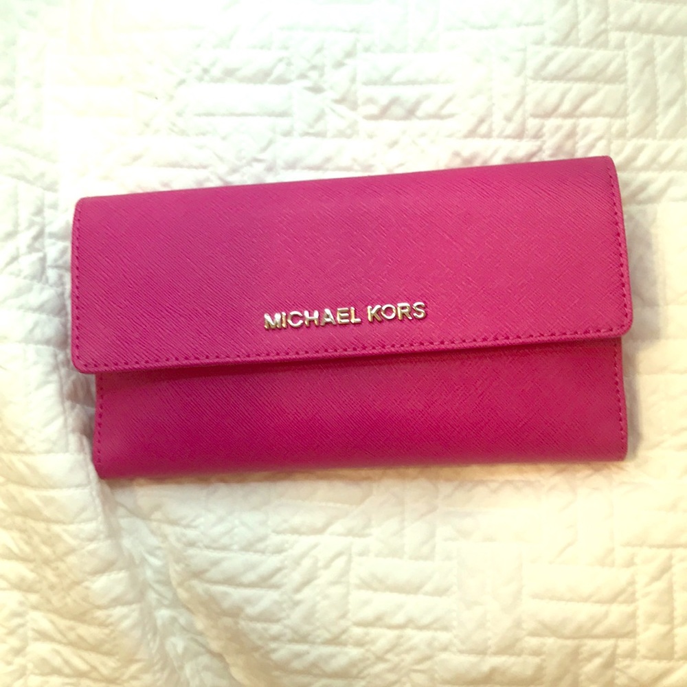 Pink/Fuschia Michael Kors Tri-Fold Wallet